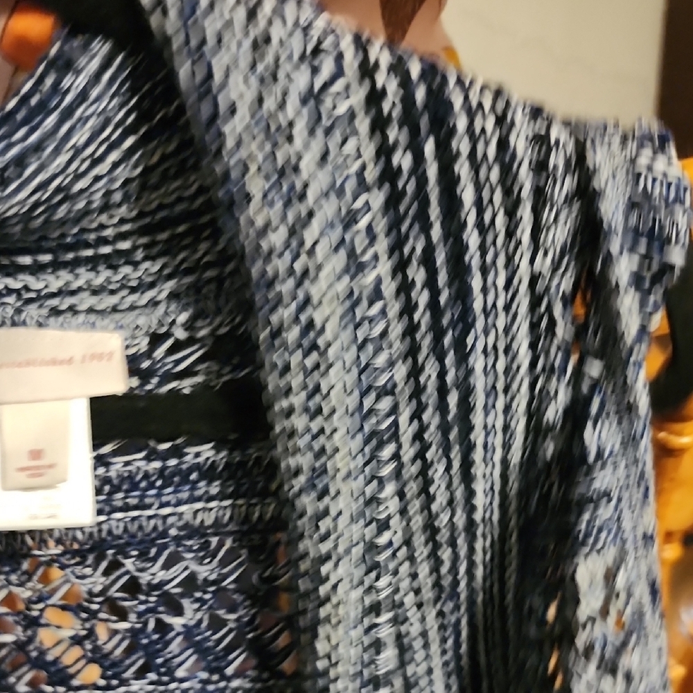 CB Established 1962 Knit Cardigan in Blue and White - Picture 3 of 7